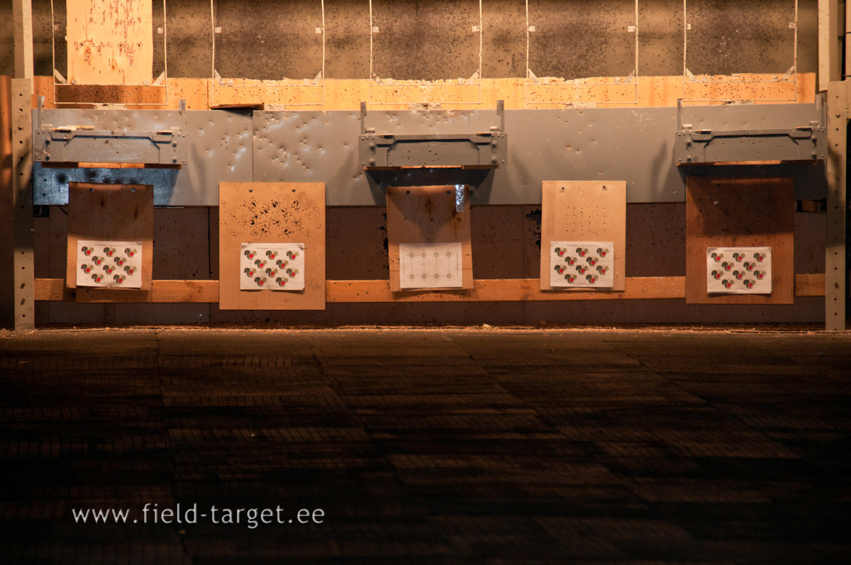 Target sheets on 25 m